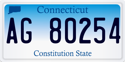CT license plate AG80254
