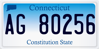CT license plate AG80256