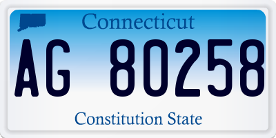 CT license plate AG80258