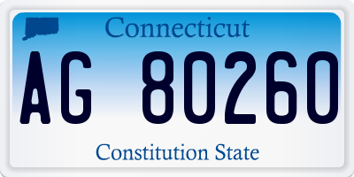 CT license plate AG80260