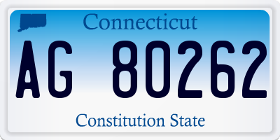 CT license plate AG80262