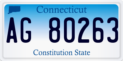 CT license plate AG80263