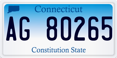 CT license plate AG80265