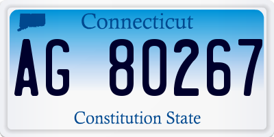 CT license plate AG80267