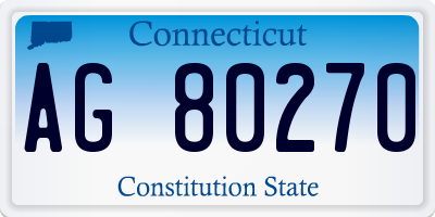 CT license plate AG80270