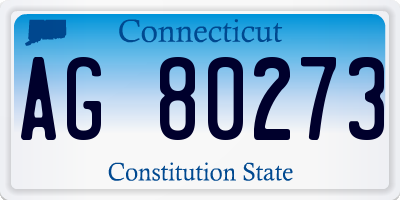 CT license plate AG80273