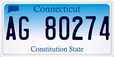 CT license plate AG80274