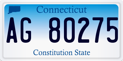 CT license plate AG80275