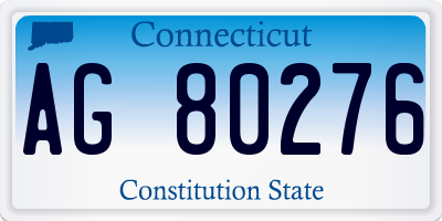 CT license plate AG80276