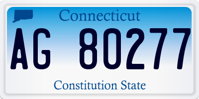 CT license plate AG80277