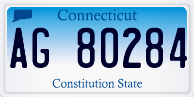CT license plate AG80284