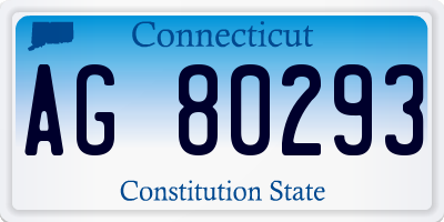 CT license plate AG80293