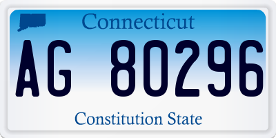 CT license plate AG80296