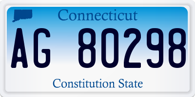 CT license plate AG80298