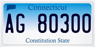 CT license plate AG80300