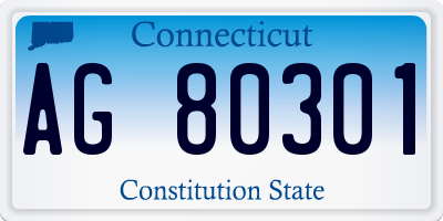 CT license plate AG80301