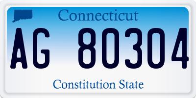 CT license plate AG80304