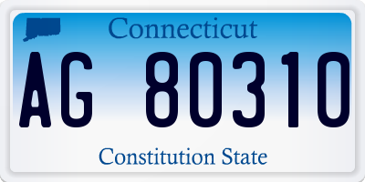 CT license plate AG80310