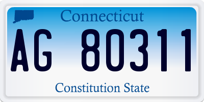 CT license plate AG80311