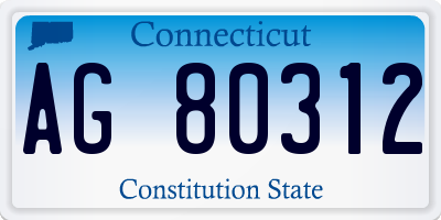 CT license plate AG80312