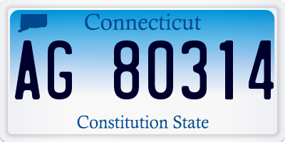 CT license plate AG80314