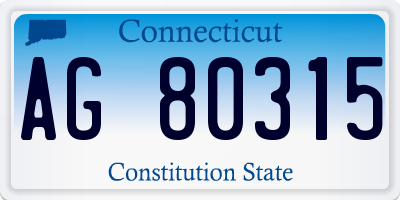 CT license plate AG80315