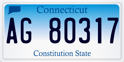 CT license plate AG80317