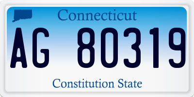 CT license plate AG80319