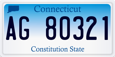 CT license plate AG80321