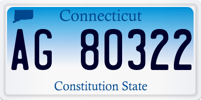 CT license plate AG80322