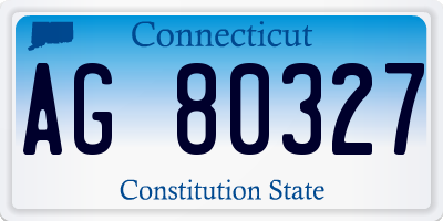 CT license plate AG80327