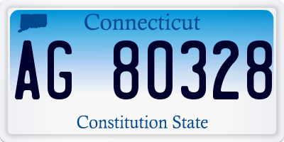 CT license plate AG80328