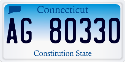 CT license plate AG80330