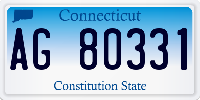 CT license plate AG80331