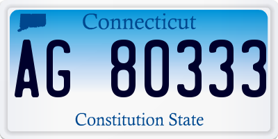 CT license plate AG80333