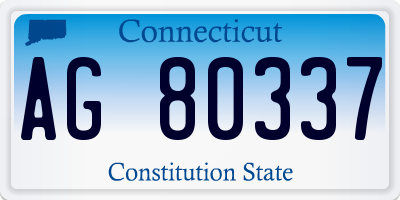 CT license plate AG80337