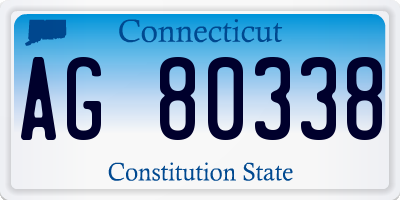 CT license plate AG80338