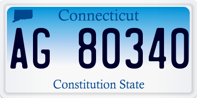 CT license plate AG80340