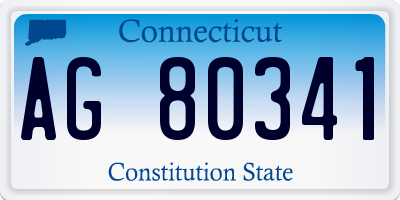CT license plate AG80341