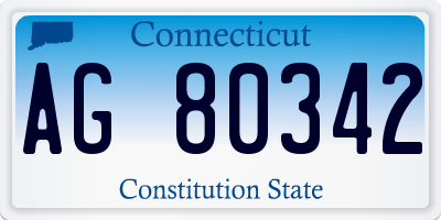 CT license plate AG80342