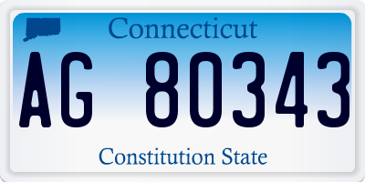CT license plate AG80343
