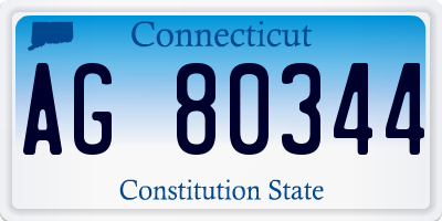 CT license plate AG80344