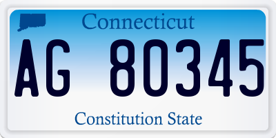 CT license plate AG80345