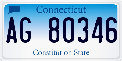 CT license plate AG80346