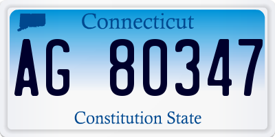 CT license plate AG80347