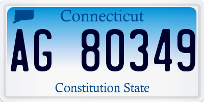 CT license plate AG80349