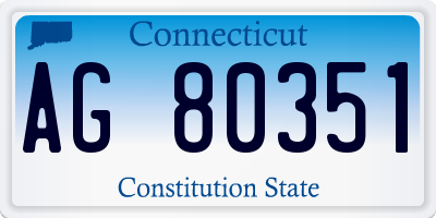 CT license plate AG80351