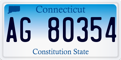 CT license plate AG80354