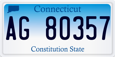 CT license plate AG80357