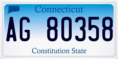 CT license plate AG80358